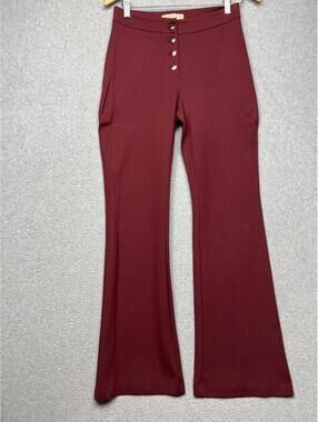 Michael Kors Burgundy Flared Trouser Pants Womens Size S Preppy City Nautical